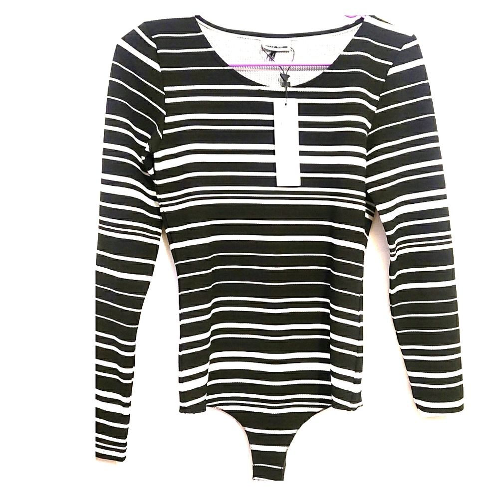 Noisy May Cute 💖Striped Bodysuit Size Medium NWT